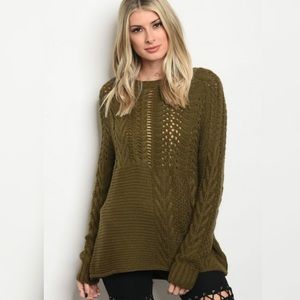 OPEN KNIT SWEATER $65